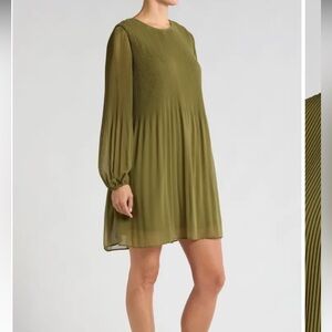 NWT plisse long sleeve dress